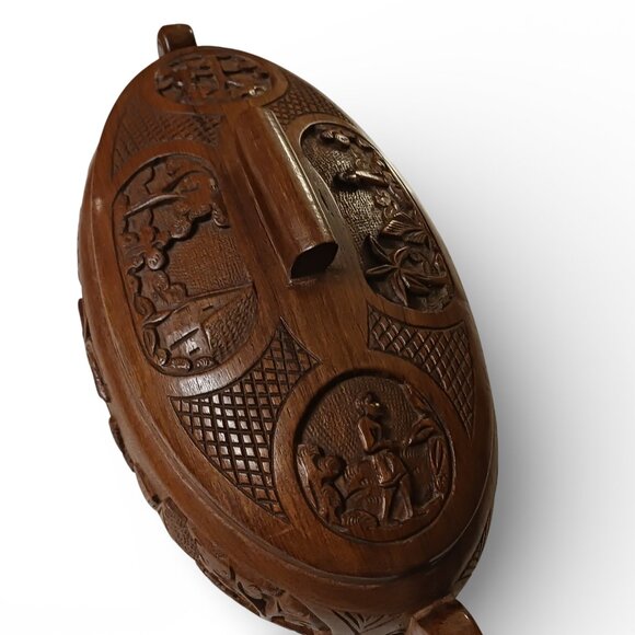 Vintage Madagascar Carved Wood Dish Tribal Handcrafted Decorative Art Piece - Picture 6 of 16